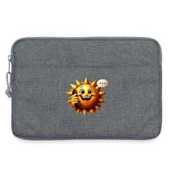 Sonnenlächeln am Telefon - Laptoptasche 13" - Grau meliert - Vorne