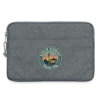 Vintage-Berliner Deutschland-Abzeichen - Laptoptasche 13" - Grau meliert - Vorne