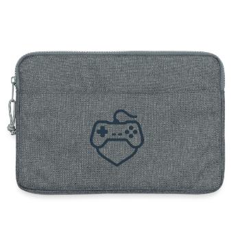 Retro Controller Silhouette – Clean Gamer-Shirt - Laptoptasche 13" - Grau meliert - Vorne