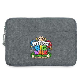 Mein erster großer Spaziergang – süßes Welpen-Spazieren-Design - Laptoptasche 13" - Grau meliert - Vorne