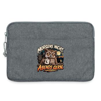 Morgens nicht, Abends gern - Laptoptasche 13" - Grau meliert - Vorne
