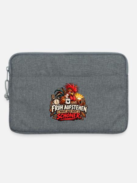 Früh aufstehen. - Laptoptasche 13" - Grau meliert
