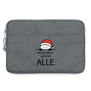 Hab die Kekse getestet. ALLE. | Weihnachtshumor - Laptoptasche 13" - Grau meliert - Vorne