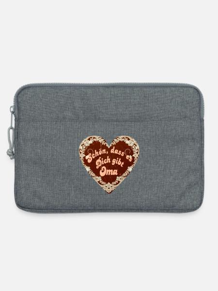 Oma Herz: Schön, dass es Dich gibt - Laptoptasche 13" - Grau meliert