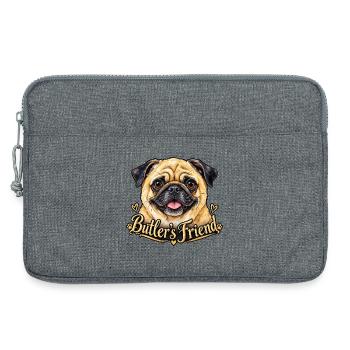 Mops voller Liebe - Laptoptasche 13" - Grau meliert - Vorne
