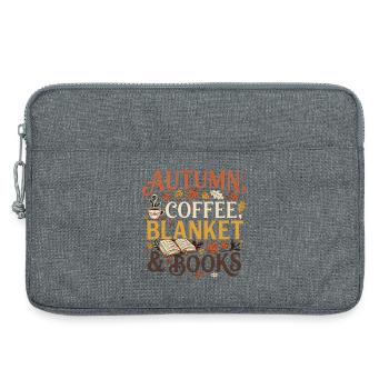 Herbst Vibes – Autumn, Coffee, Blanket & Books Pre - Laptoptasche 13" - Grau meliert - Vorne