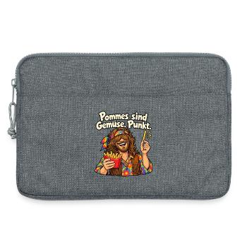 Pommes sind Gemüse – Lustiger Hippie Mann - Laptoptasche 13" - Grau meliert - Vorne
