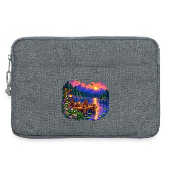 Waldsee Abend Dock - Laptoptasche 13" - Grau meliert - Vorne