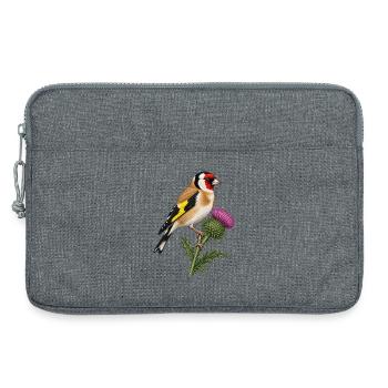 Stieglitz auf Distel – Gartenvogel - Laptoptasche 13" - Grau meliert - Vorne
