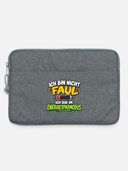 Ich bin nicht faul – Energiesparmodus - Laptoptasche 13" - Grau meliert