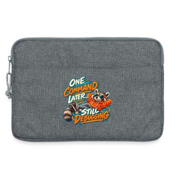Lustiger Programmierer Waschbär – Noch ein Befehl später - Laptoptasche 13" - Grau meliert - Vorne