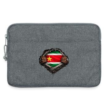 Flagge von Guadeloupe Hyper Realistische Streetwear - Laptoptasche 13" - Grau meliert - Vorne