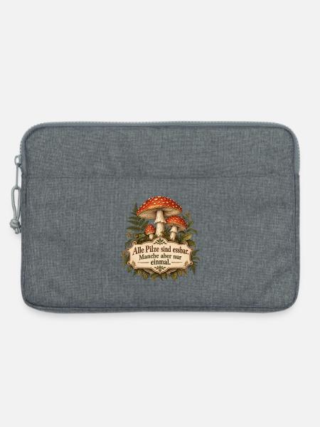Pilzsammler Spruch Fliegenpilz - Laptoptasche 13" - Grau meliert
