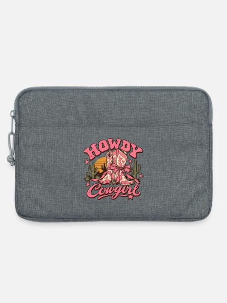 Vintage-rosa Howdy Lady Cowboy-Stiefel - Laptoptasche 13" - Grau meliert