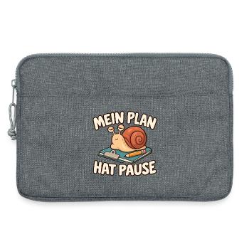 Schnecke – Mein Plan hat Pause - Laptoptasche 13" - Grau meliert - Vorne