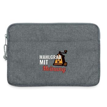 Hobby-Barista Geschenk für die erste Brühstation - Laptoptasche 13" - Grau meliert - Vorne