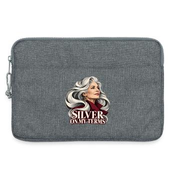Porträt einer Frau mit silbernem Haar - Laptoptasche 13" - Grau meliert - Vorne