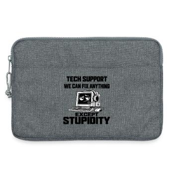 IT Support Humor - Alles lösbar außer Dummheit - Laptoptasche 13" - Grau meliert - Vorne