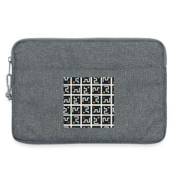 Labyrinthkacheln – Linien und Punkte - Laptoptasche 13" - Grau meliert - Vorne