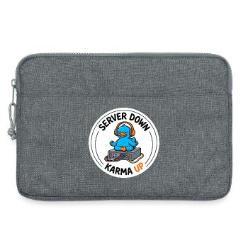 Server down Karma up IT Admin Gelassenheit T-Shirt - Laptoptasche 13" - Grau meliert - Vorne
