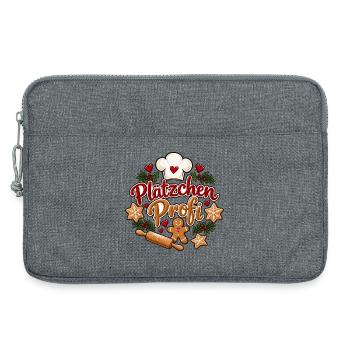 Plätzchen Profi – Weihnachtsbäcker Geschenk - Laptoptasche 13" - Grau meliert - Vorne