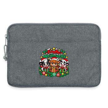 Weihnachts Kühe - Laptoptasche 13" - Grau meliert - Vorne