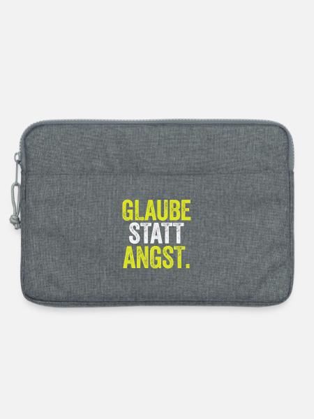 Glaube statt Angst – Markus 5,36 - Laptoptasche 13" - Grau meliert