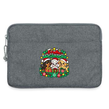 Dackel Pudel Labrador - Laptoptasche 13" - Grau meliert - Vorne
