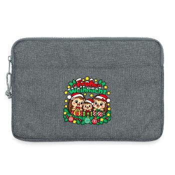 Frohe Weihnacht Igelgeschenke - Laptoptasche 13" - Grau meliert - Vorne
