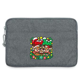 Frohe Weihnachten Rentierfamilie - Laptoptasche 13" - Grau meliert - Vorne