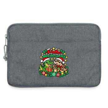 Krokodil Schlange - Laptoptasche 13" - Grau meliert - Vorne