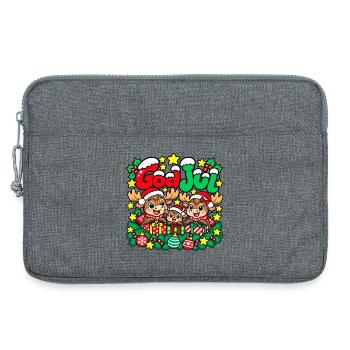 Frohe Weihnachten Elchfamilie - Laptoptasche 13" - Grau meliert - Vorne