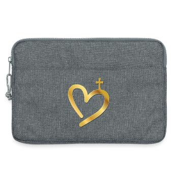 Christliches Kirchenkreuz - Laptoptasche 13" - Grau meliert - Vorne