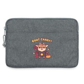 Süßer Teufelsziegen-Süßes-oder-Saures-Witz – Wortspiel mit Ziegenbonbons - Laptoptasche 13" - Grau meliert - Vorne