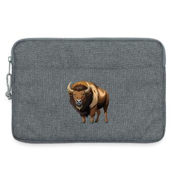 Amerikanischer Bison - Laptoptasche 13" - Grau meliert - Vorne
