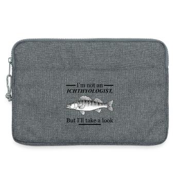 Ichtyologe und Fisch - Laptoptasche 13" - Grau meliert - Vorne