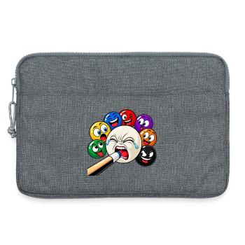 Lustige Billard Motive - Sports-Bar Bilder - Laptoptasche 13" - Grau meliert - Vorne