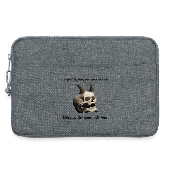 I stopped fighting my inner demons - Totenkopf - Laptoptasche 13" - Grau meliert - Vorne