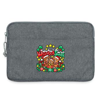 Frohe Weihnachten Teddybären - Laptoptasche 13" - Grau meliert - Vorne