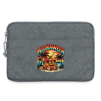 Alohaween Tropical Halloween – Lustiger Kürbis - Laptoptasche 13" - Grau meliert - Vorne
