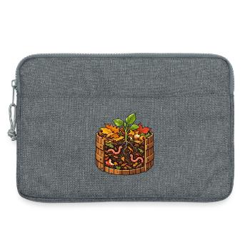 Kompostgarten mit freundlichen Würmern - Laptoptasche 13" - Grau meliert - Vorne