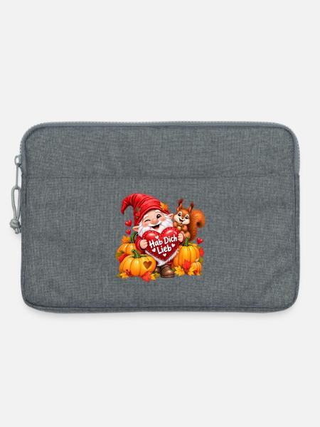 Herbstgnom Hab Dich Lieb - Laptoptasche 13" - Grau meliert