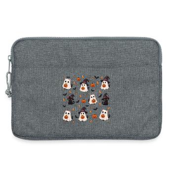 Cutes Halloween-Katzen-Muster - Laptoptasche 13" - Grau meliert - Vorne