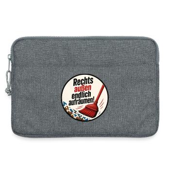 Besen gegen Rechts Aussen!  - Laptoptasche 13" - Grau meliert - Vorne