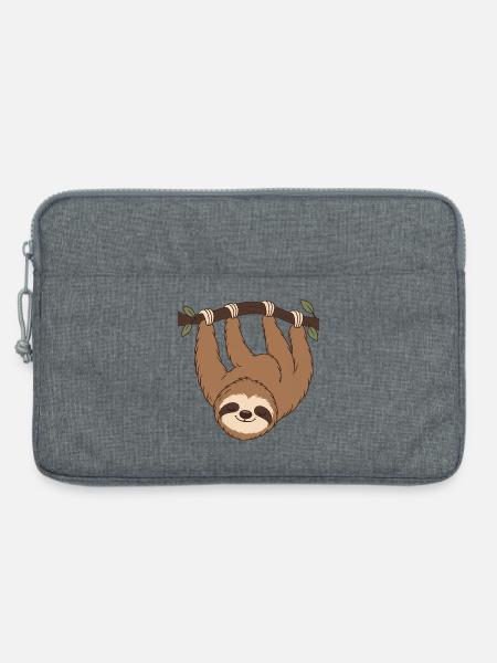 Faultier am Ast: Waldruhe - Laptoptasche 13" - Grau meliert