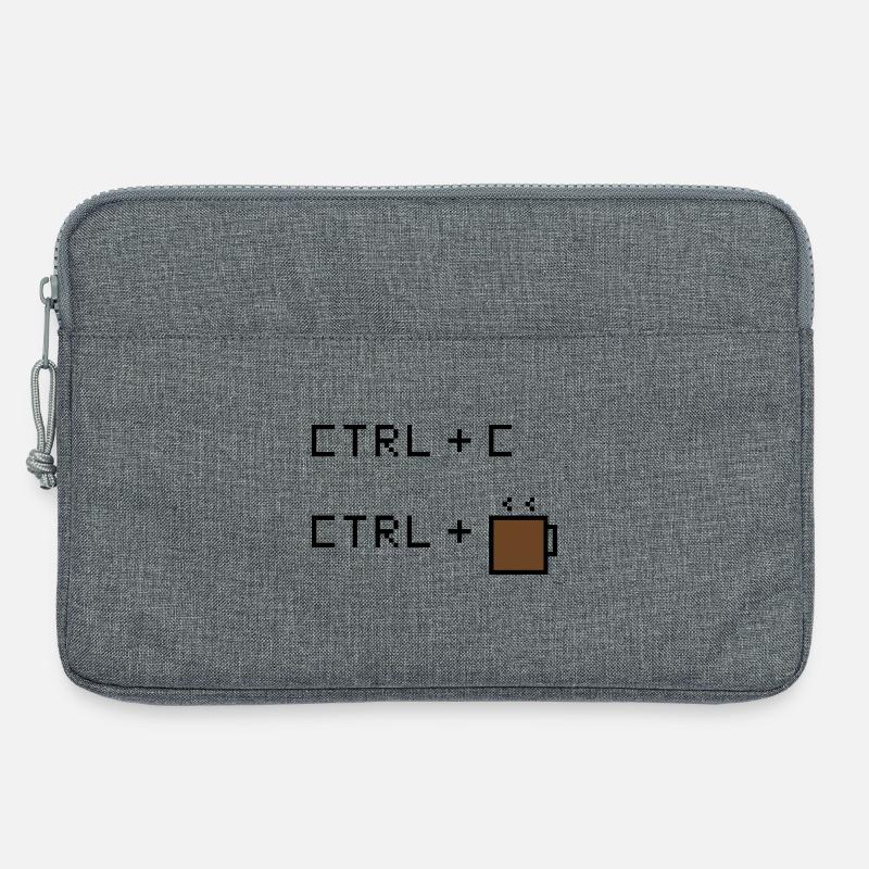CTRL+C Kaffee Edition - Retro Büro Humor - Laptoptasche 13" - Grau meliert