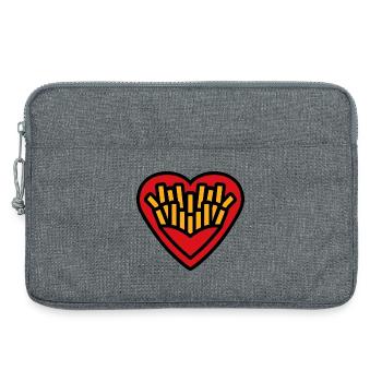 Heart Fries Pop Art - Laptop bag 13" - heather grey - Front