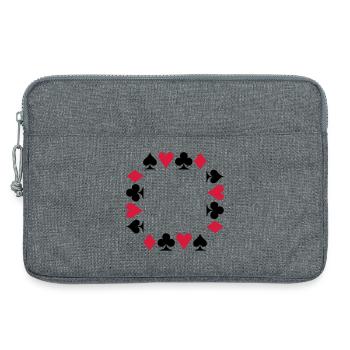 Cartes - Poker - Bridge - Sacoche pour ordinateur portable 13 pouces - gris chiné - Devant