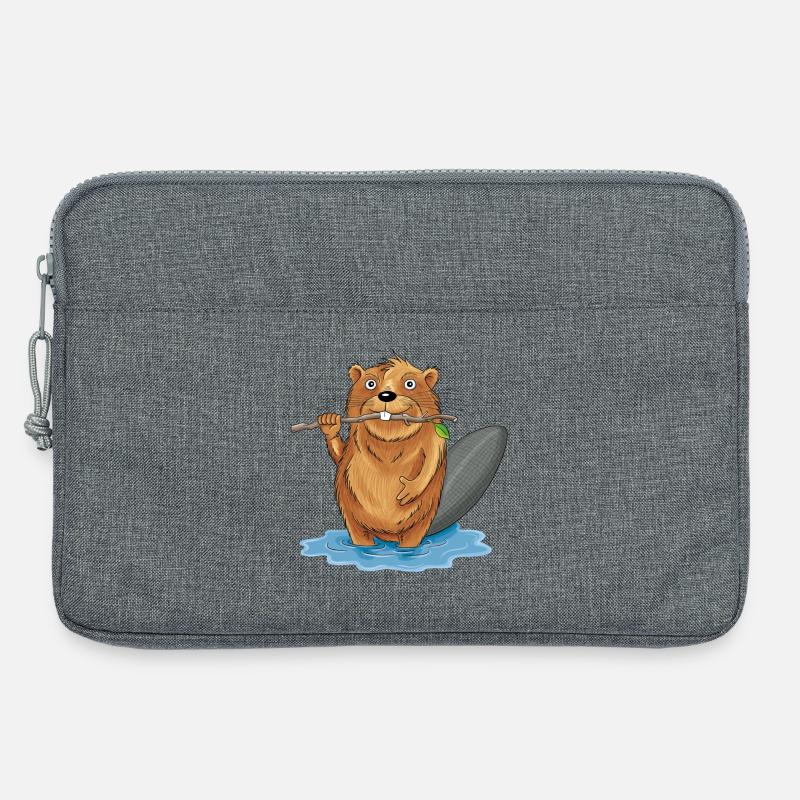bissiger Biber - Laptoptasche 13" - Grau meliert