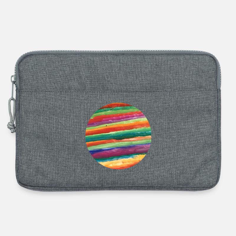 bunter gemalter Planet - Laptoptasche 13" - Grau meliert